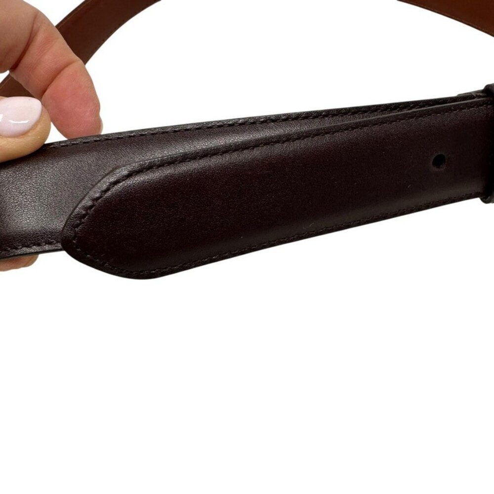Coach Men's Vintage 90's Brown Leather Belt Size 42" polished Cowhide 5950 - Picture 4 of 8